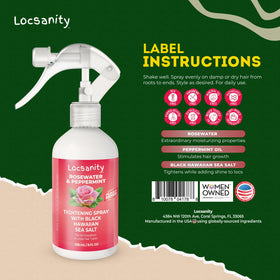 Locsanity mist on locs texture shot showing lightweight hydration