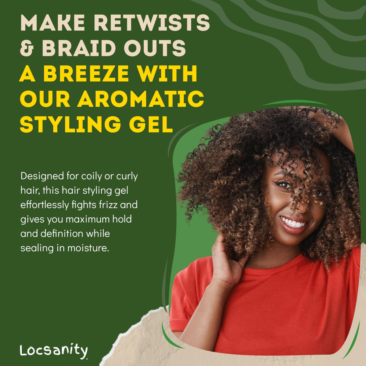 Locsanity applied at loc roots demonstrating neat parting and control