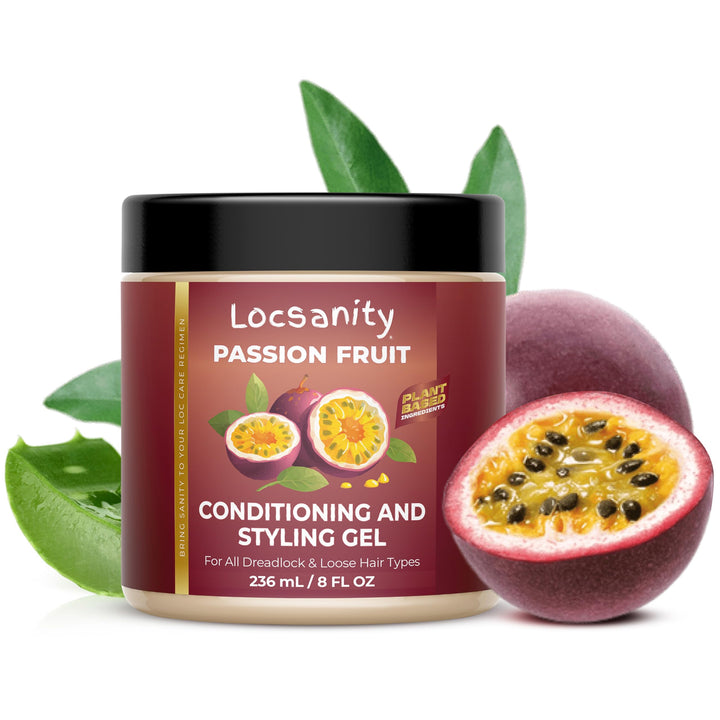 Locsanity front packaging showing jar and clear benefit of conditioning