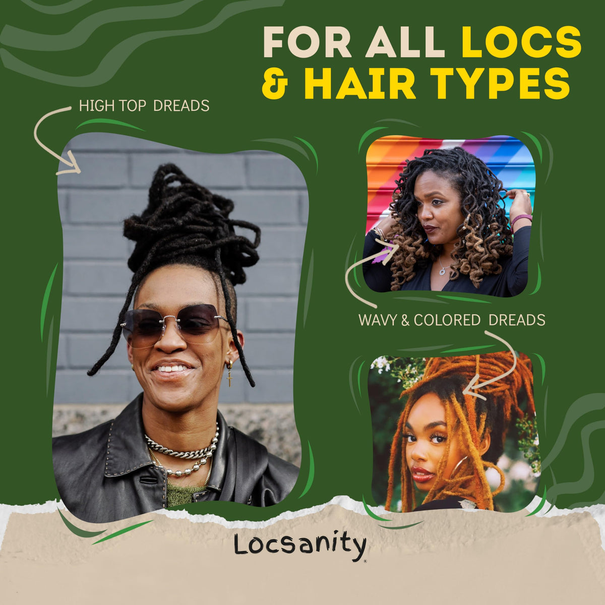 Locsanity product flatlay with tools showing integration into routines