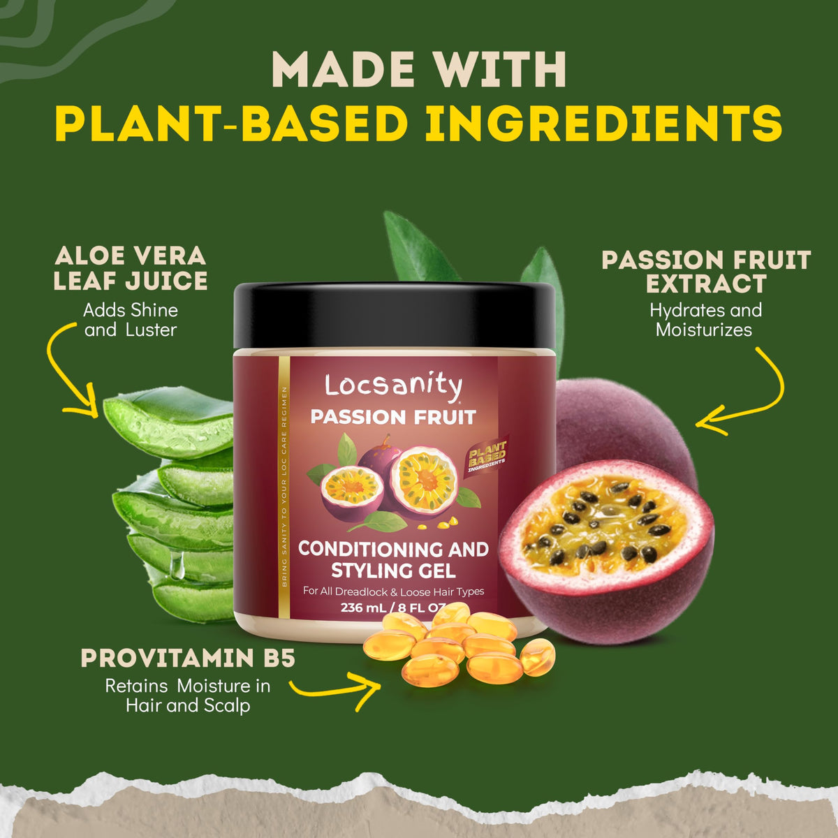 Locsanity label closeup listing ingredients for informed ingredient choice