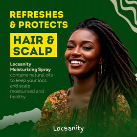 Locsanity peppermint oil ingredient detail emphasizing cooling scalp relief