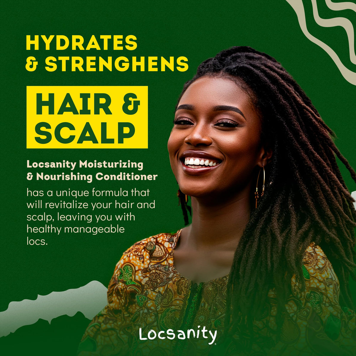 Locsanity 12 fl oz bottle held in hand showing size and convenience