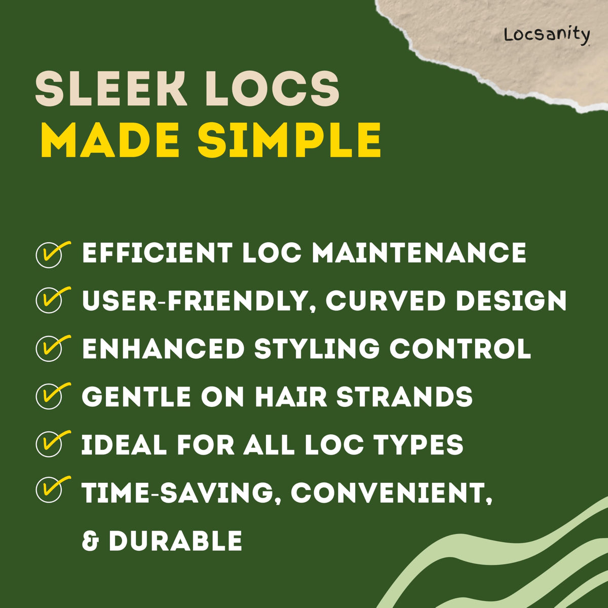Locsanity size comparison in hand, compact four-inch tool for travel-ready touch-ups
