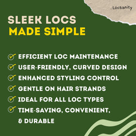 Locsanity size comparison in hand, compact four-inch tool for travel-ready touch-ups