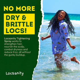 Locsanity spray in hand demonstrating easy application and portability