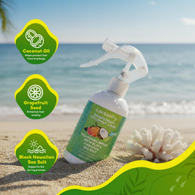 Locsanity spray mist action shot demonstrating even lightweight application benefit