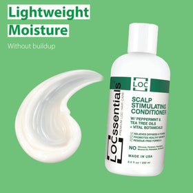 LOCssentials close-up label highlighting peppermint and tea tree ingredients and clarity