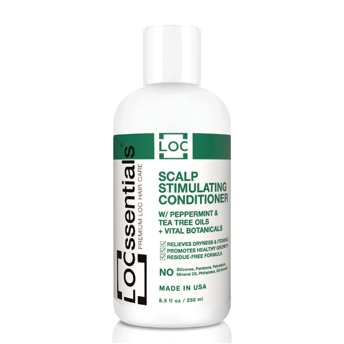 LOCssentials front bottle view showing packaging and benefit of gentle conditioning