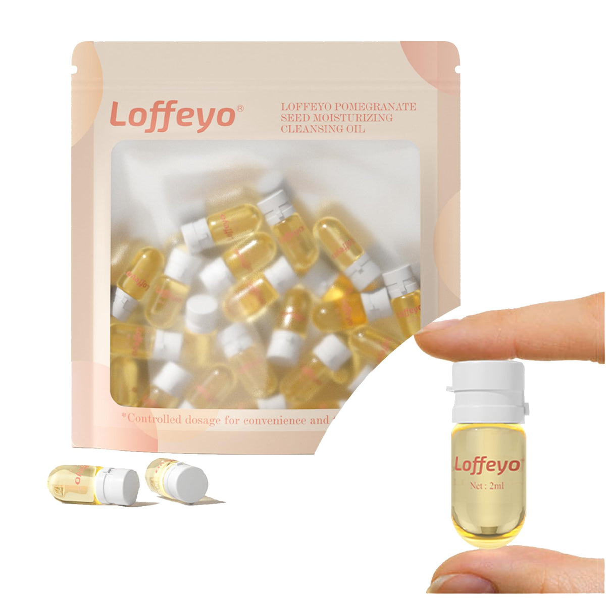 Loffeyo front view of 20-count travel packet box showing compact packaging and TSA-friendly benefit