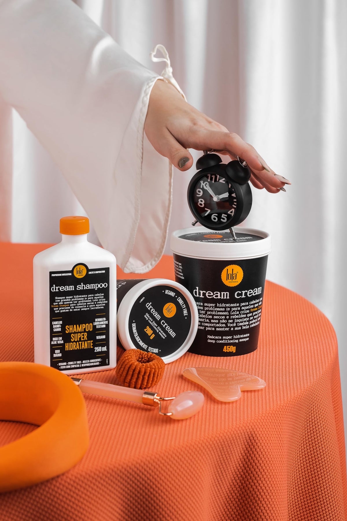 Lola From Rio Dream Cream on bathroom shelf styled to show how it enhances routine care