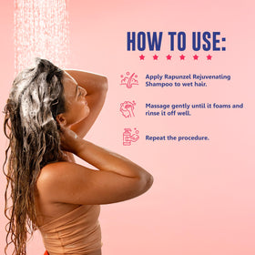 Lola from Rio bottle in shower during use for refreshed scalp benefit