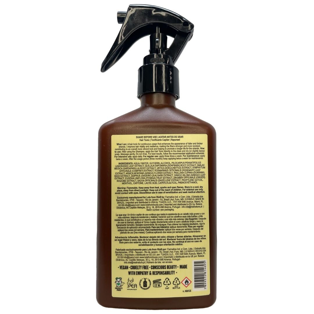 Lola Rapunzel spray nozzle detail highlighting easy mist application for even coverage