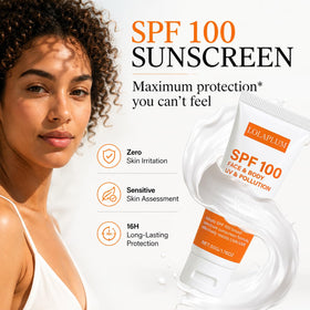 LOLAPLUM close-up of sunscreen texture highlighting lightweight absorbent finish
