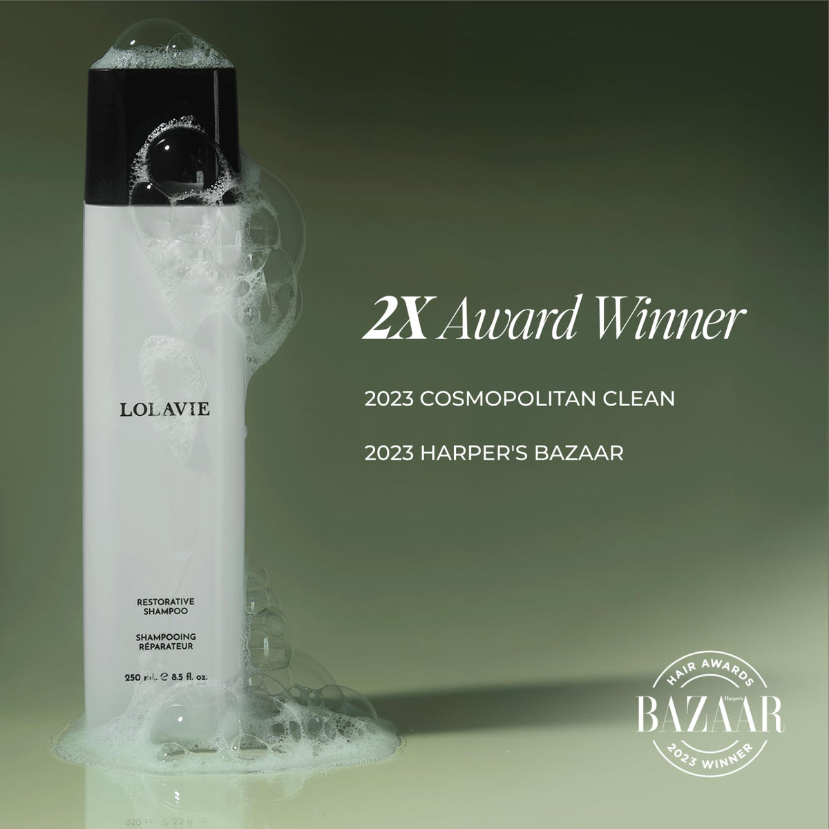 LolaVie size comparison demonstrating 24 oz value and long-lasting supply