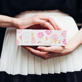 LOLLIA Breath sliding keepsake box in a vanity scene, decorative gifting appeal