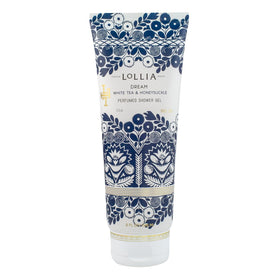 LOLLIA front tube showing elegant floral packaging and easy-grip satin finish for display