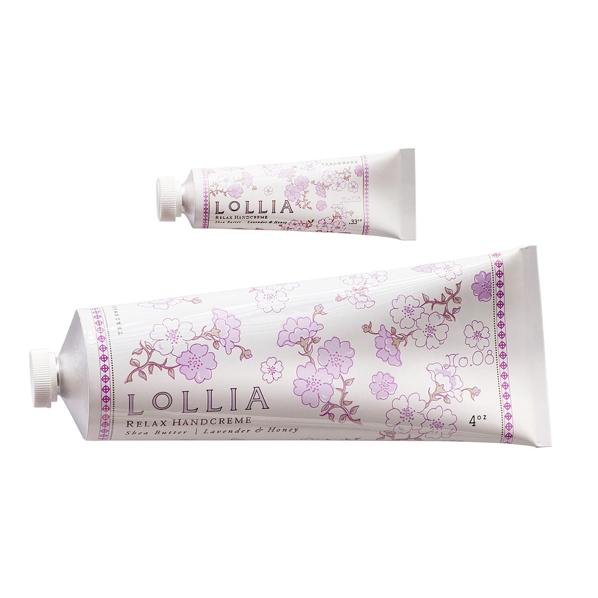 LOLLIA front packaging showing floral keepsake box and 4 oz tube for gifting