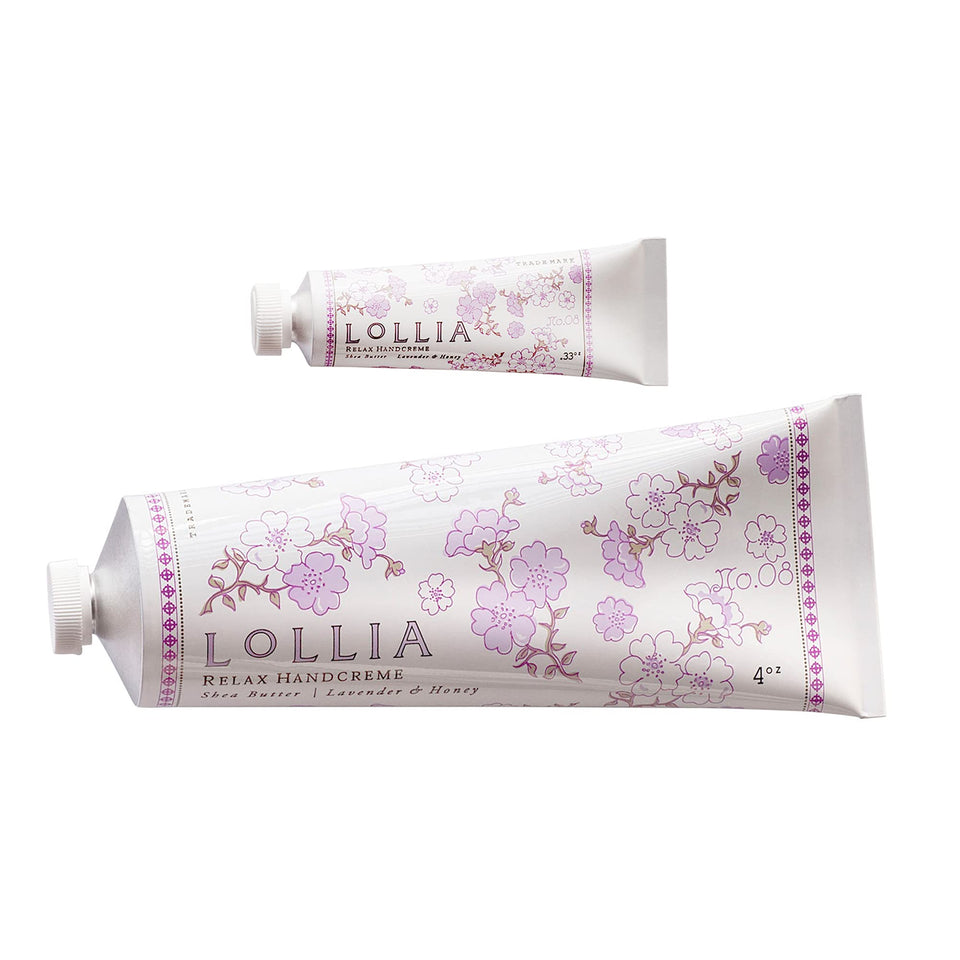 LOLLIA front packaging showing floral keepsake box and 4 oz tube for gifting