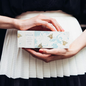 LOLLIA Wish decorative keepsake sleeve with floral and bee design