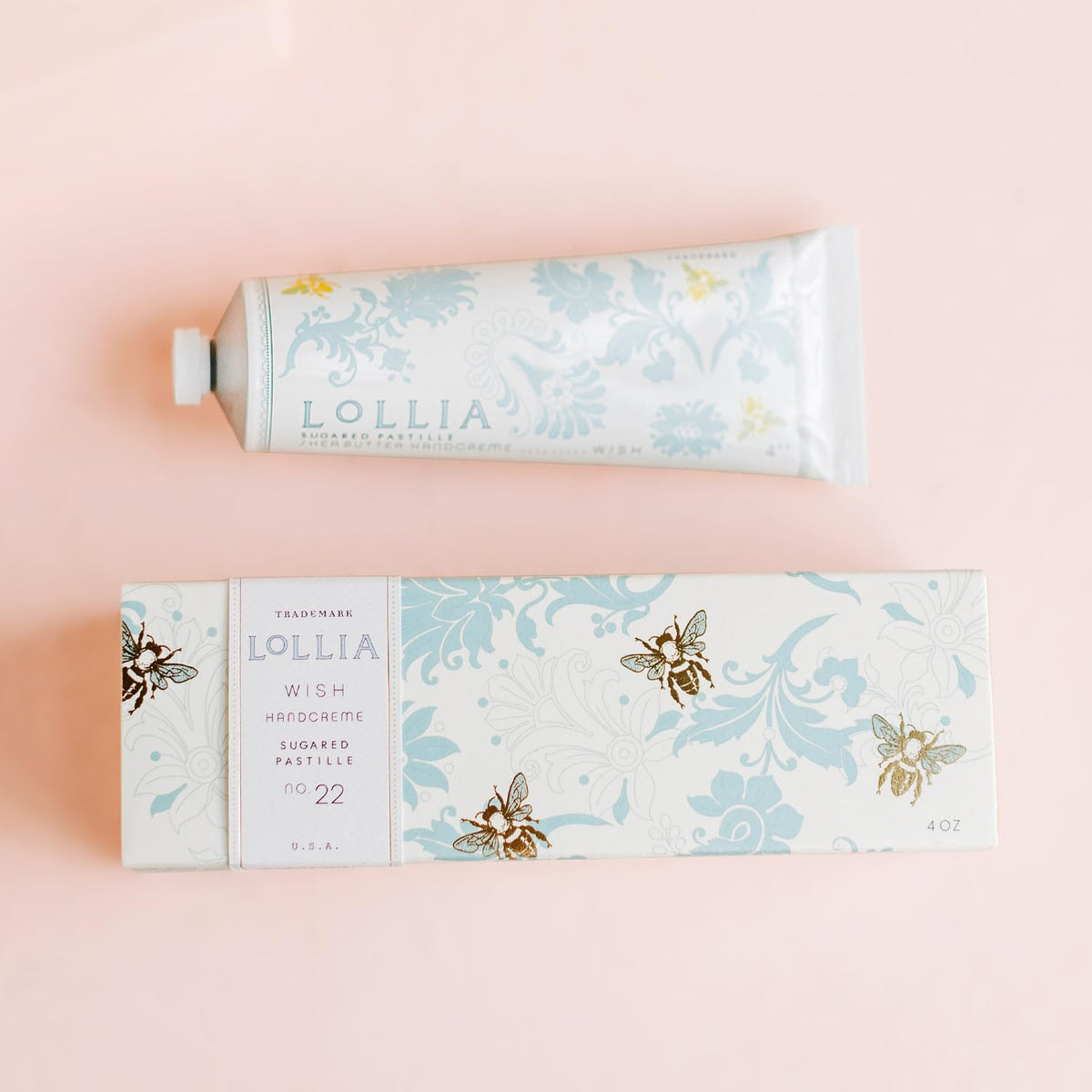 LOLLIA Wish tube cap and label detail highlighting brand and scent