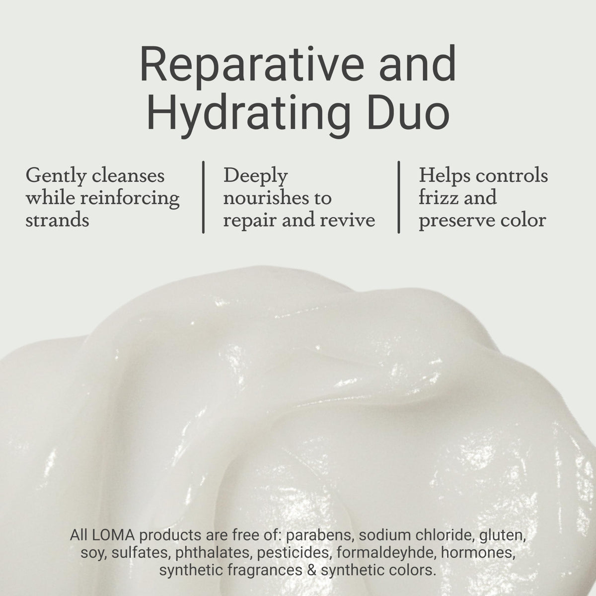 Loma bottle label detail highlighting Aloemoist Complex and ingredients
