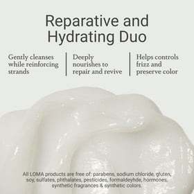 Loma bottle label detail highlighting Aloemoist Complex and ingredients