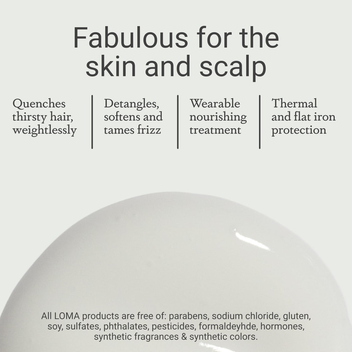 Loma Hair Care being applied to damp hair demonstrating detangling and frizz control