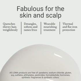 Loma Hair Care being applied to damp hair demonstrating detangling and frizz control