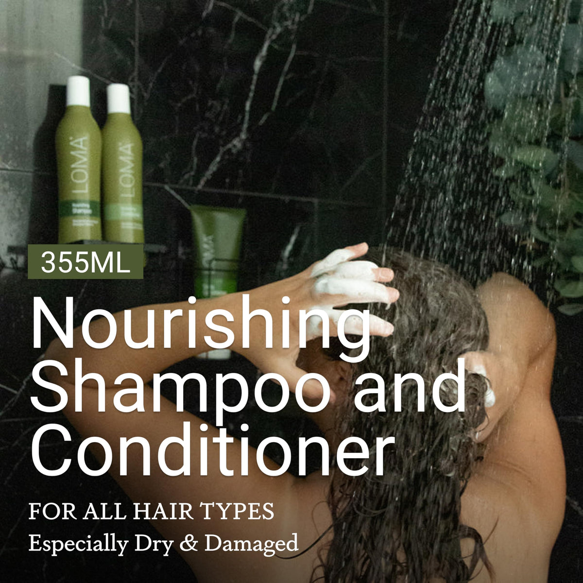 LOMA conditioner creamy texture on hand showing rich hydration and smoothness benefit