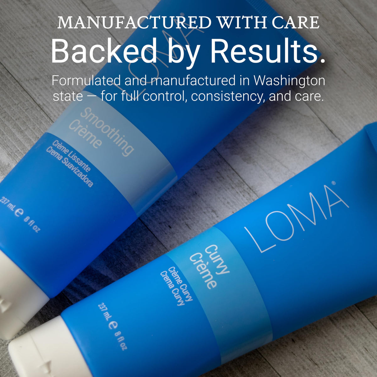 Loma Curvature lifestyle on bathroom counter suggesting daily styling convenience