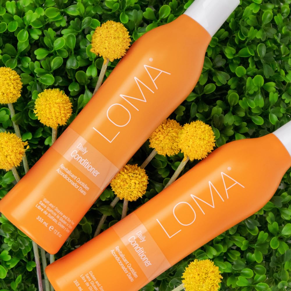 LOMA conditioner in bathroom lifestyle scene illustrating daily use and salon-finish results