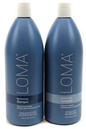 LOMA duo front packaging showing shampoo and treatment for salon hydration