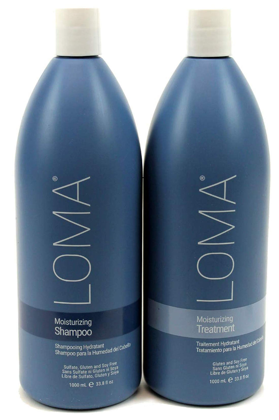 LOMA duo front packaging showing shampoo and treatment for salon hydration