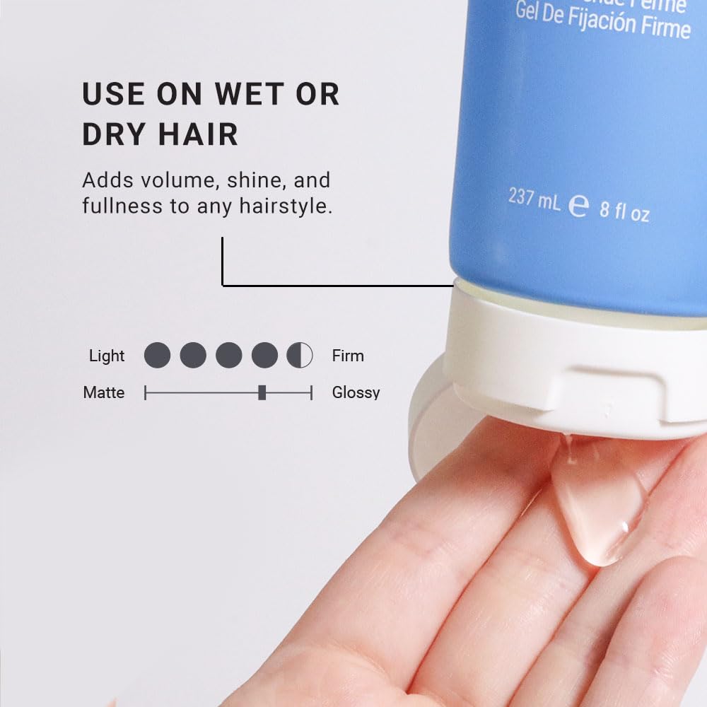 Person applying LOMA gel in hand to create firm hold and defined shapes