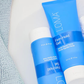 Styled hair using LOMA gel in a lifestyle setting showing long-lasting hold