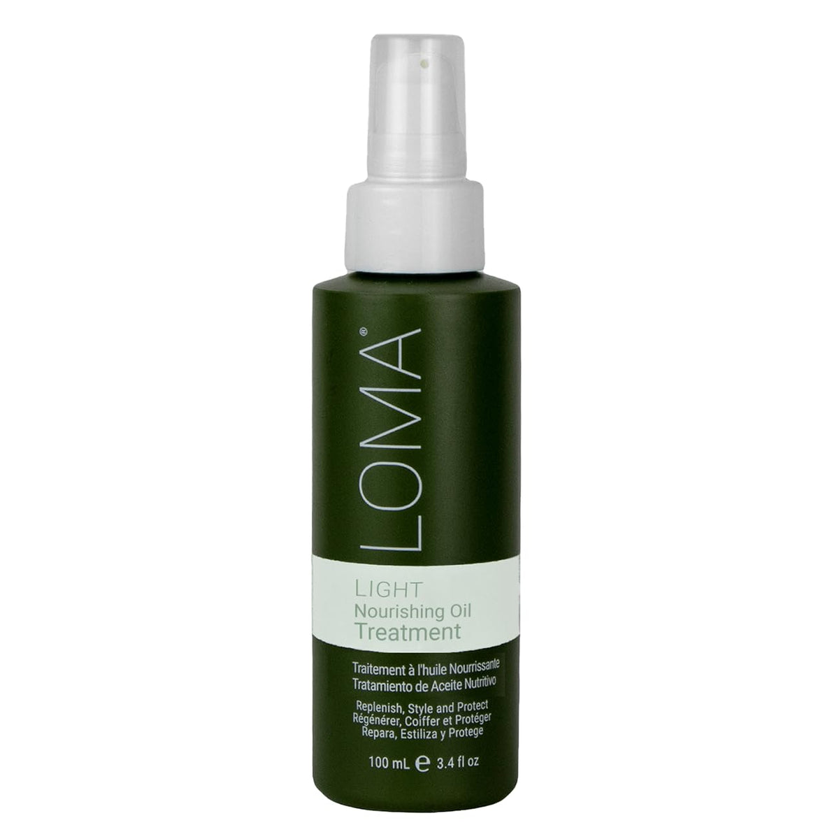 LOMA front packaging showing bottle and label, highlights lightweight benefits