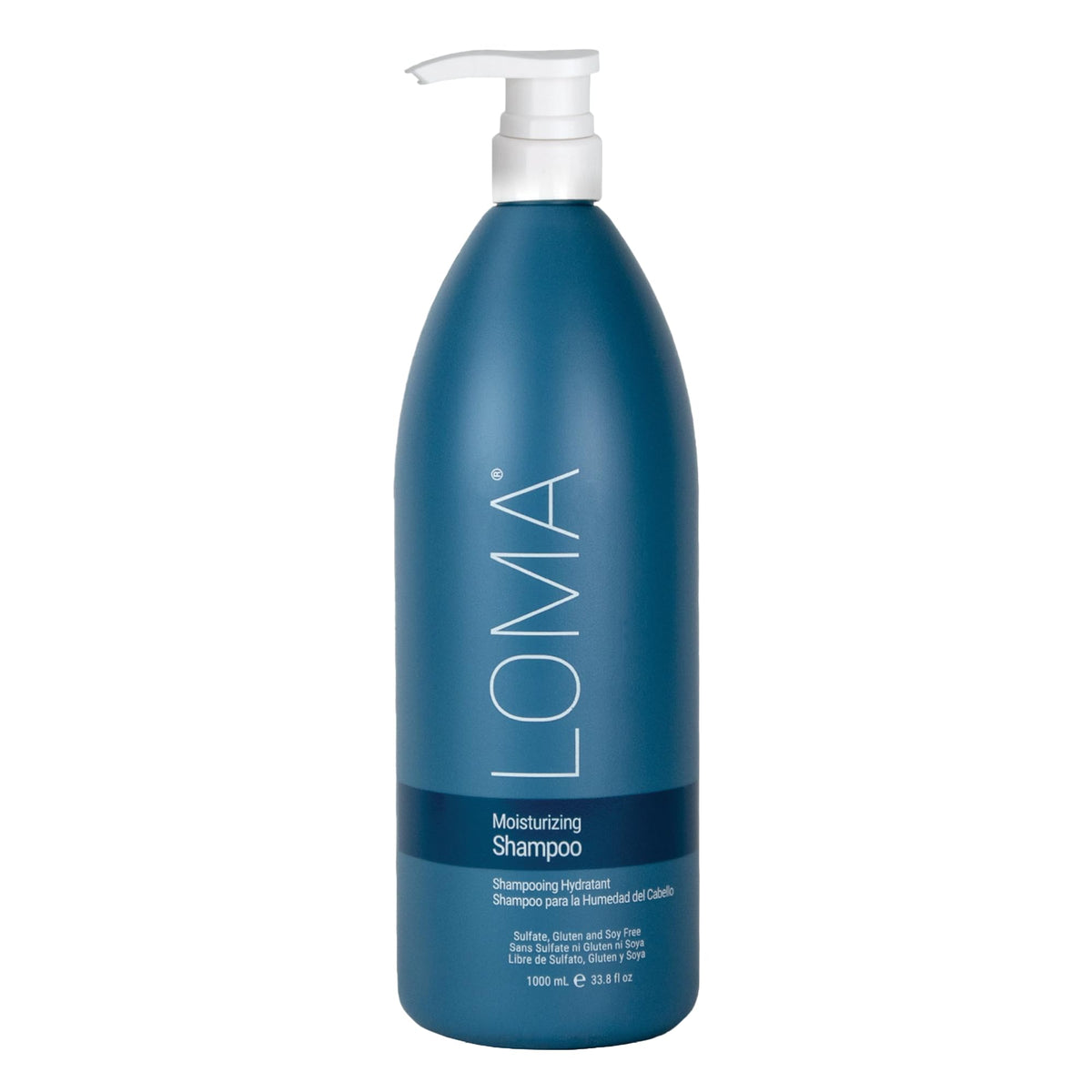 Loma front label on 33.8 oz bottle showing product clarity and benefits