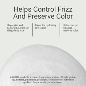Loma ingredients label close-up showing sulfate- and paraben-free formula