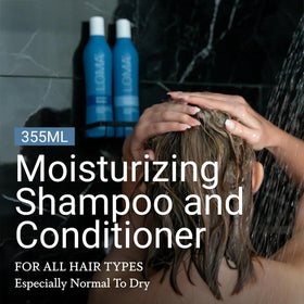 Loma shampoo texture on hand, demonstrates hydrating lather for dry hair nourishment