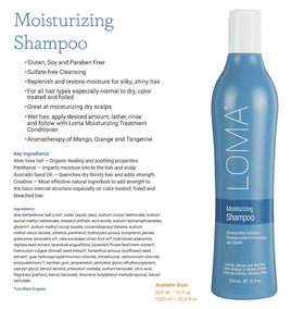 LOMA shampoo texture close-up demonstrating rich lather and gentle cleansing