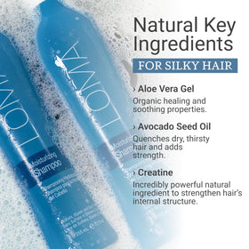 Loma shampoo texture close-up highlighting creamy lather and moisturizing feel