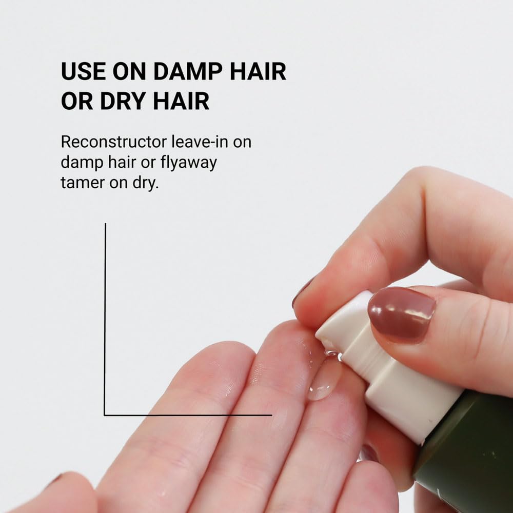 Loma being sprayed on dry hair to protect and smooth during styling