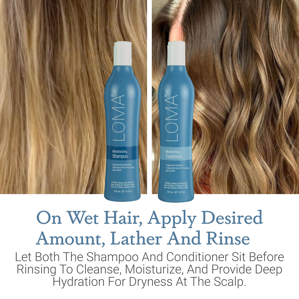 Loma moisturizing treatment creamy close-up, shows rich consistency for deep conditioning