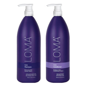 Loma violet duo front packaging showing both 33.8 fl oz bottles and branding benefit tone control
