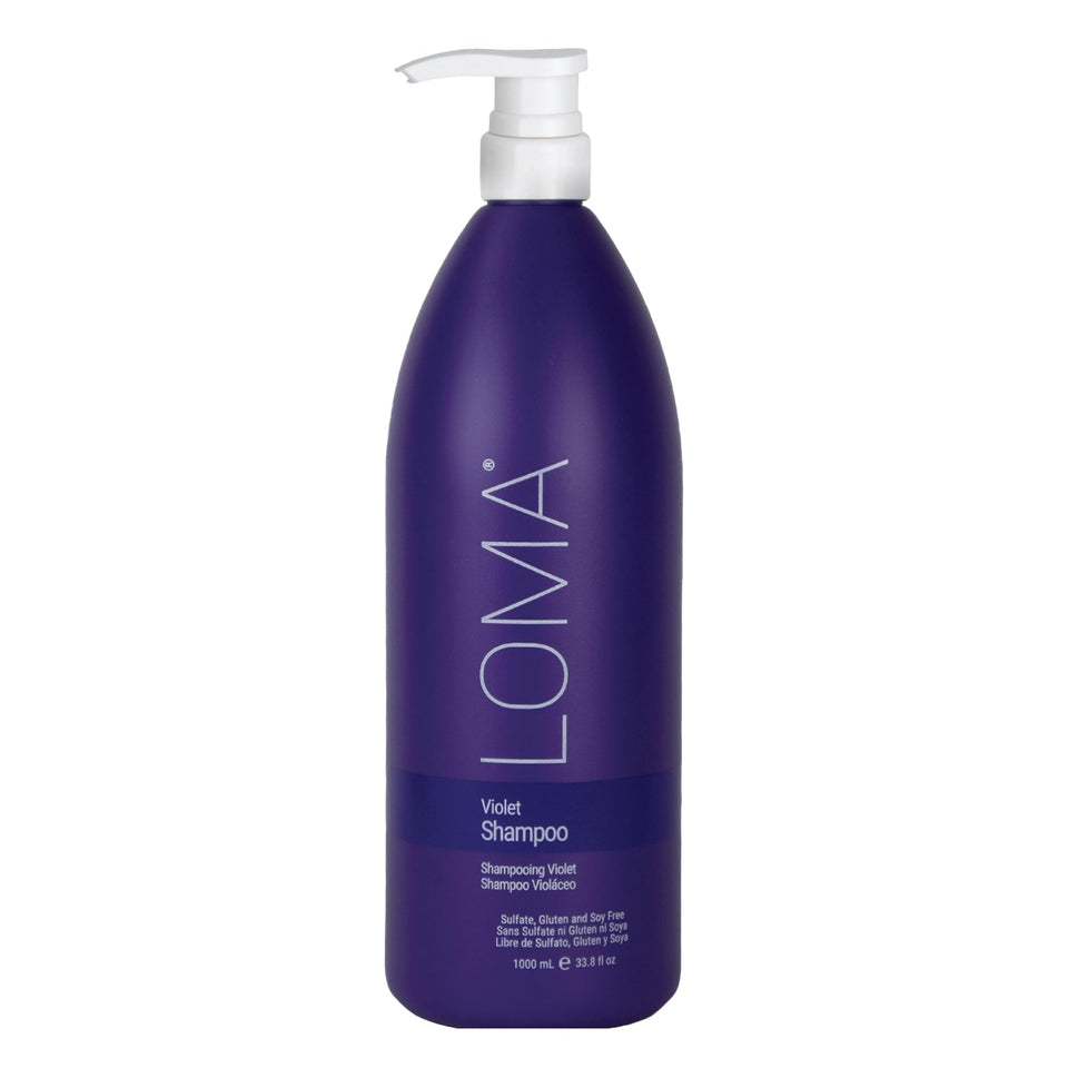 Loma violet shampoo front bottle shows label and professional size for consistent toning