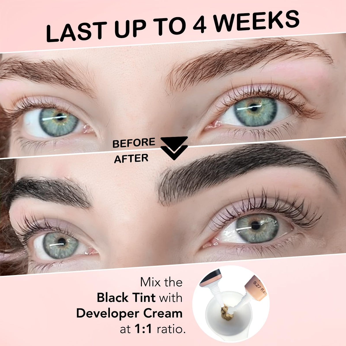 Lomansa open kit layout with developer, dye, brush, spoon and gloves for easy use