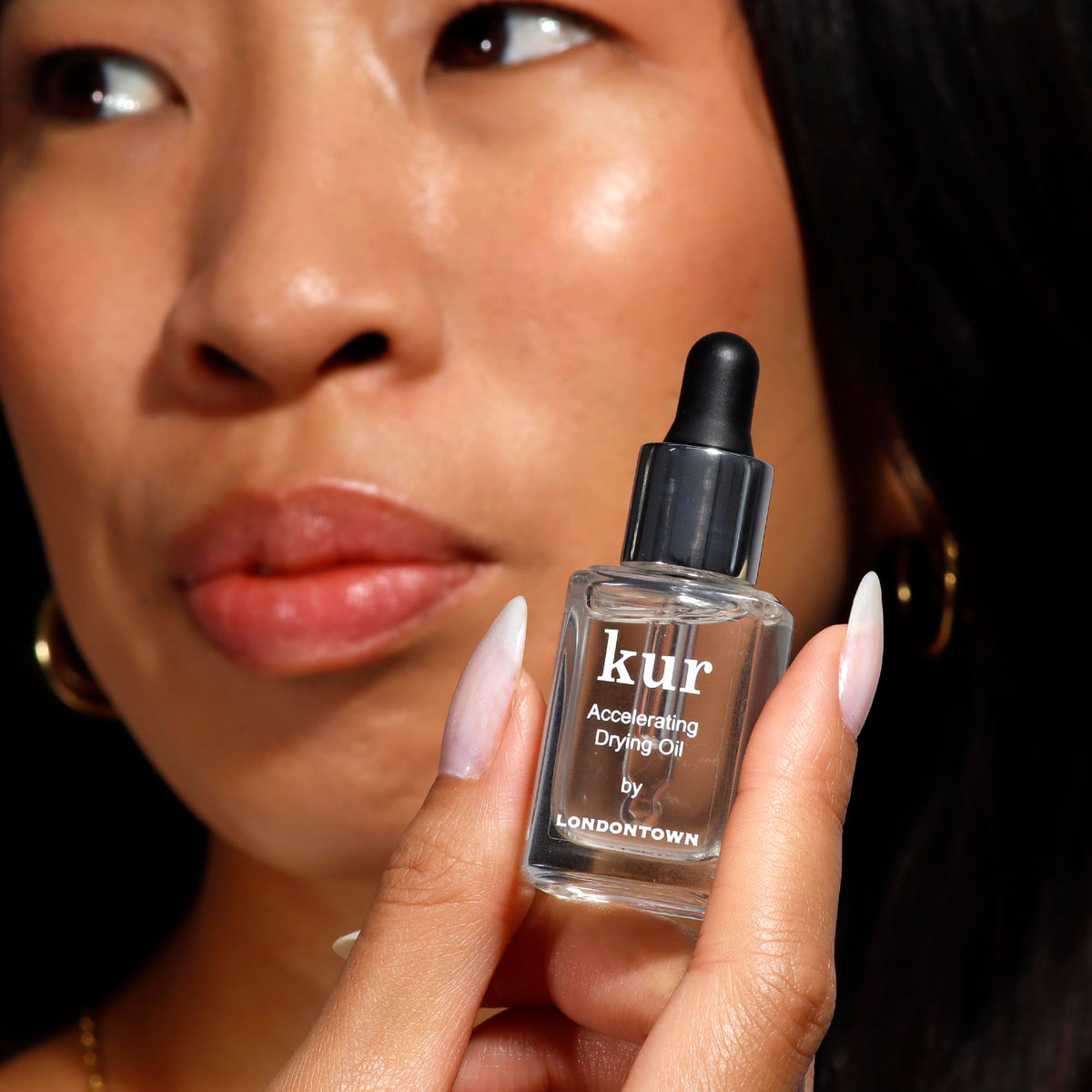 LONDONTOWN on manicure station illustrating fast, glossy at-home salon results