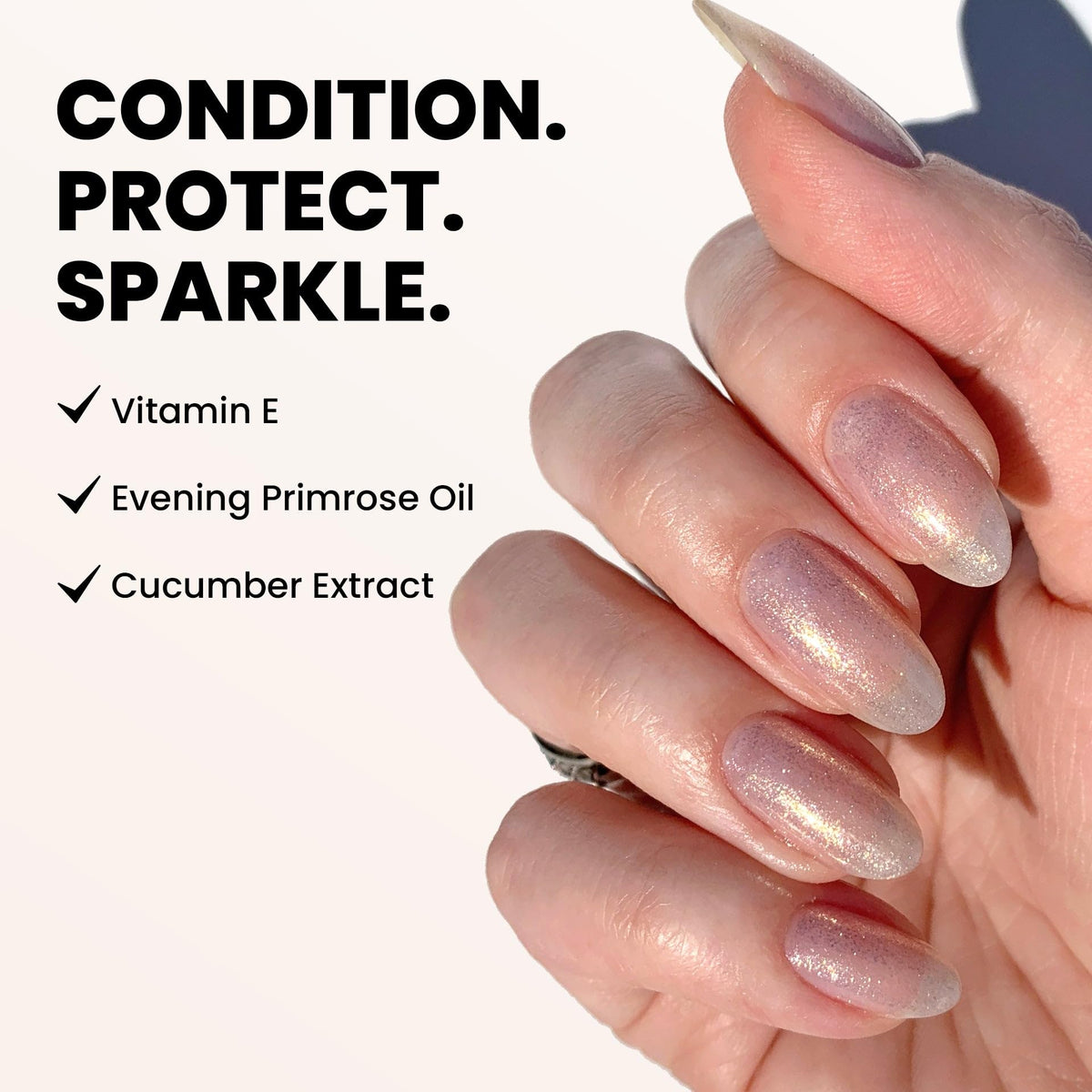 LONDONTOWN application stroke on nail shows smooth coverage and streak-free result