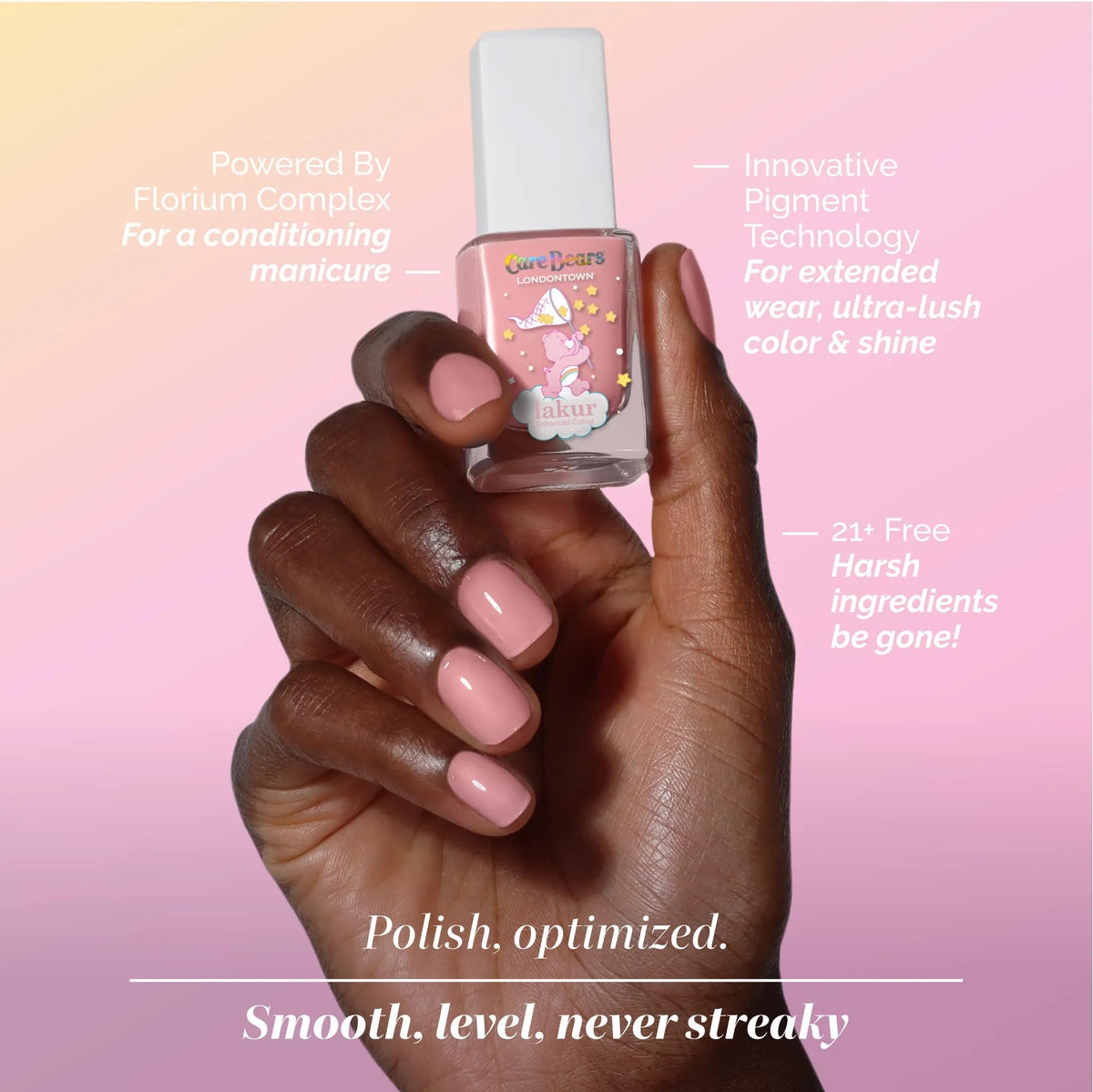 LONDONTOWN bottle close-up highlighting Lakur glossy finish and smooth application